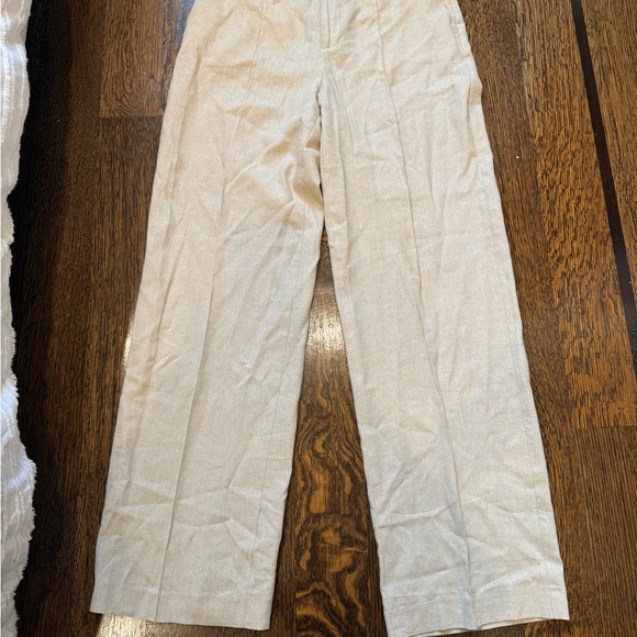 NWT Zara Light Beige Button-Up Top and Pants Set Size US Medium - Picture 8 of 12